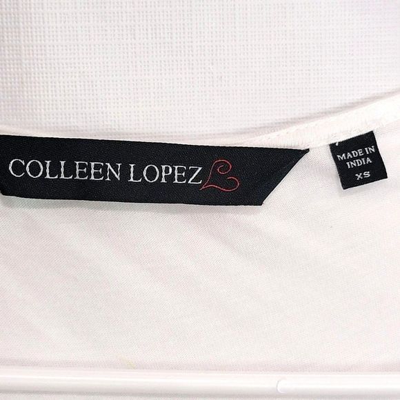 Colleen Lopez Mixed Media Tank Top White Womens XS Scoop Neck Sleeveless Layered - Picture 5 of 7